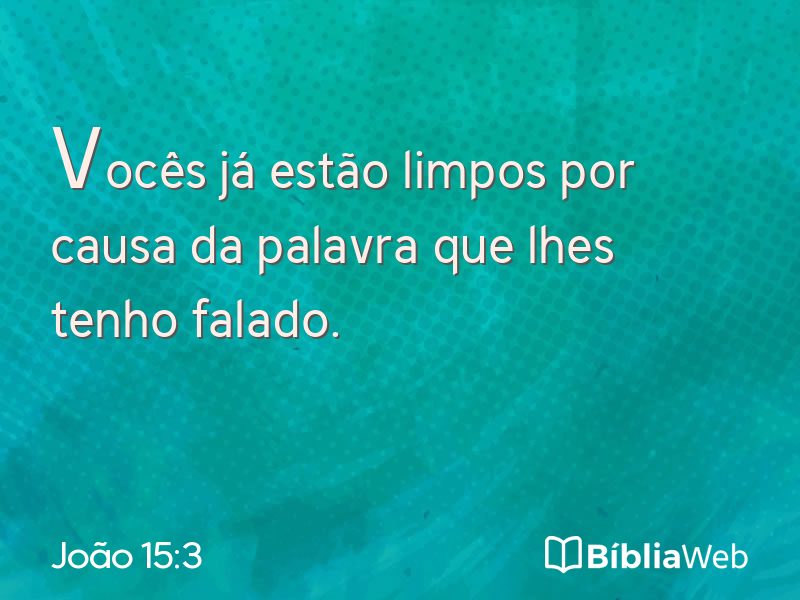 João 15:3 em imagem para compartilhar