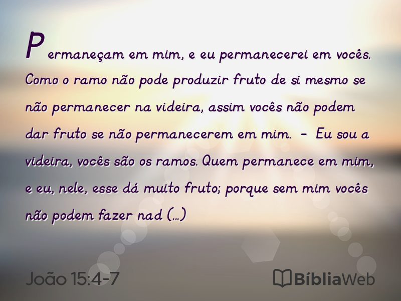 João 15:4-7 em imagem para compartilhar