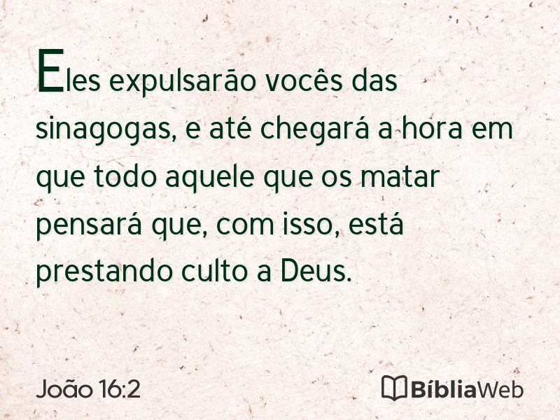 João 16:2 em imagem para compartilhar
