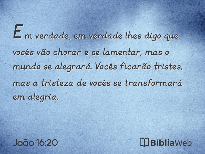 João 16:20 em imagem para compartilhar