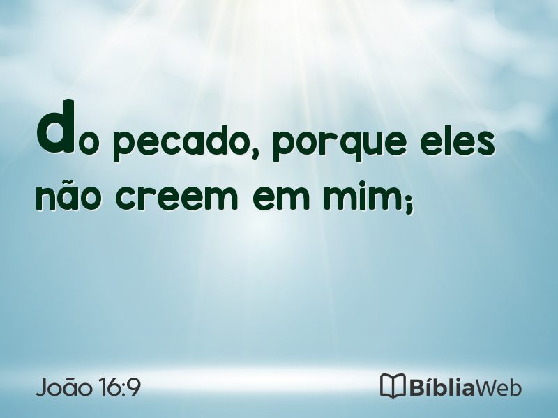 João 16:9 em imagem para compartilhar