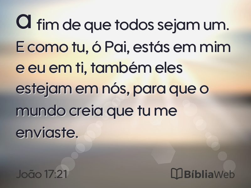 João 17:21 em imagem para compartilhar