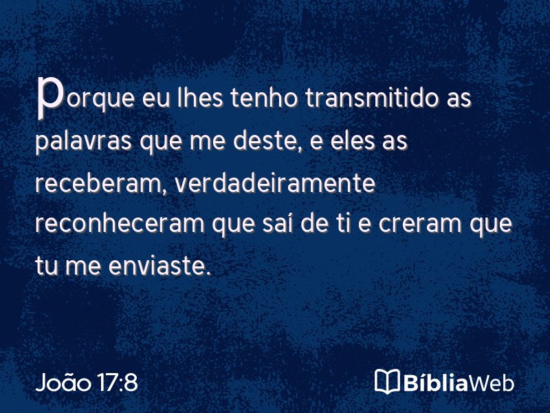 João 17:8 em imagem para compartilhar