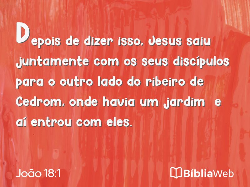 João 18:1 em imagem para compartilhar