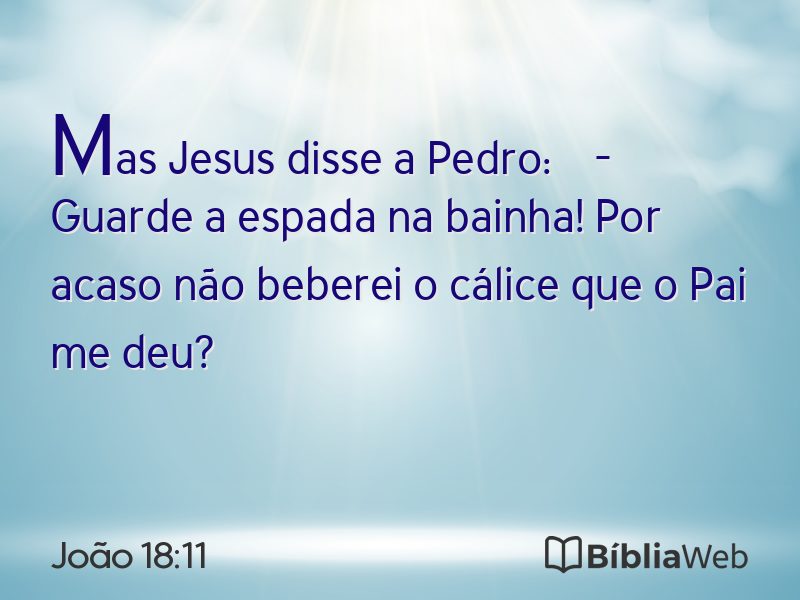 João 18:11 em imagem para compartilhar
