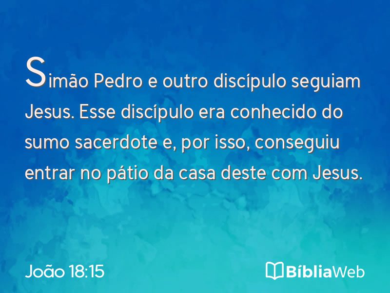 João 18:15 em imagem para compartilhar