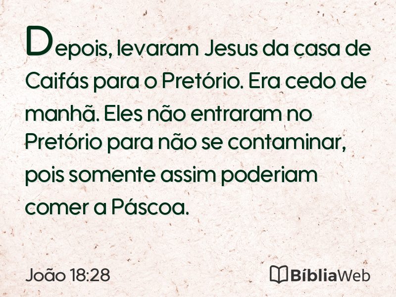 João 18:28 em imagem para compartilhar