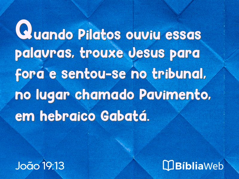 João 19:13 em imagem para compartilhar