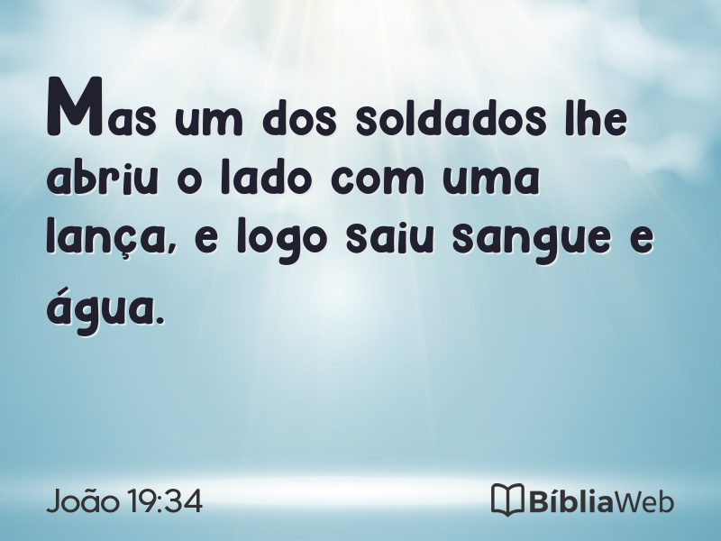 João 19:34 em imagem para compartilhar