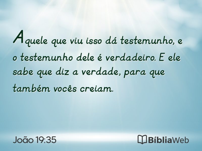 João 19:35 em imagem para compartilhar