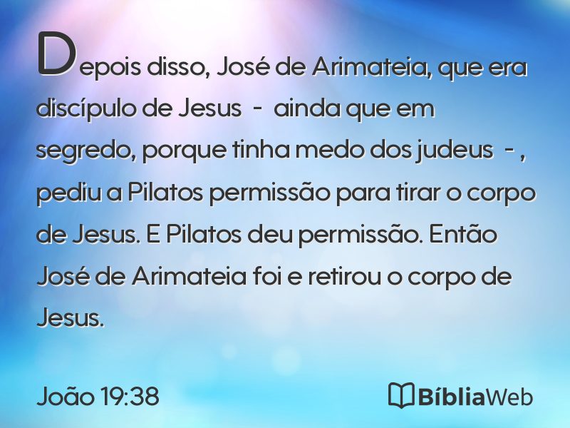 João 19:38 em imagem para compartilhar