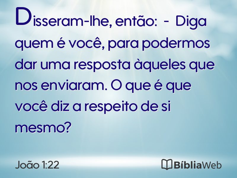 João 1:22 em imagem para compartilhar
