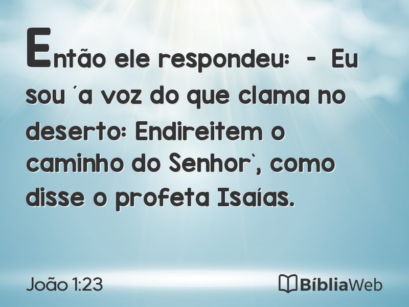 João 1:23 em imagem para compartilhar