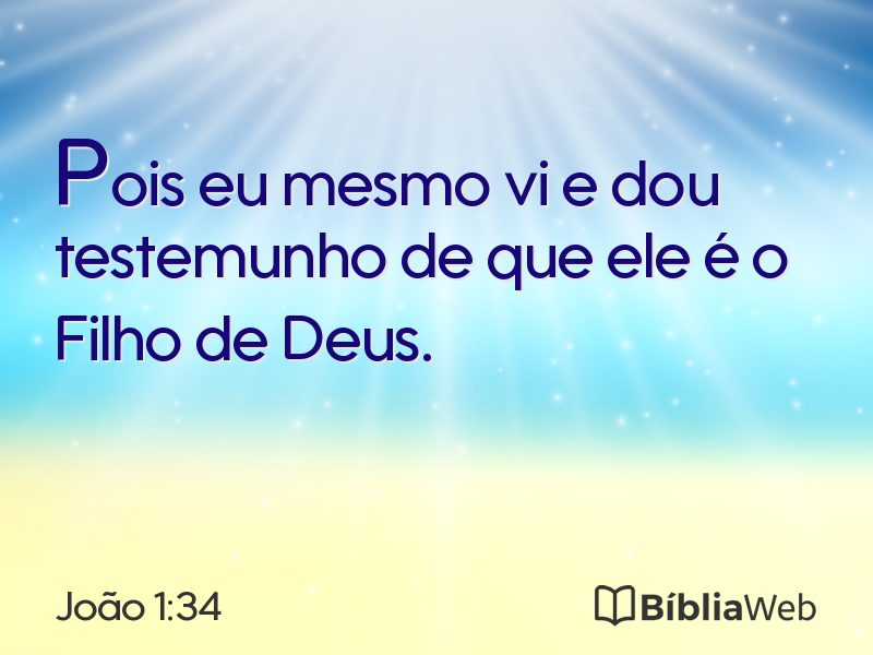 João 1:34 em imagem para compartilhar