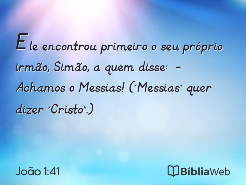 João 1:41 em imagem para compartilhar