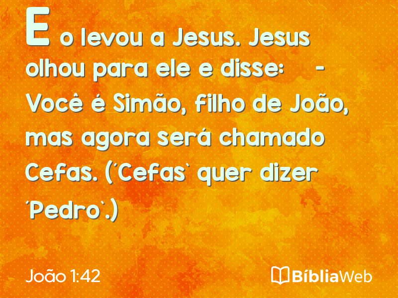 João 1:42 em imagem para compartilhar