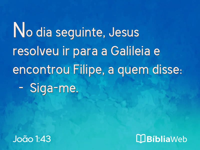João 1:43 em imagem para compartilhar