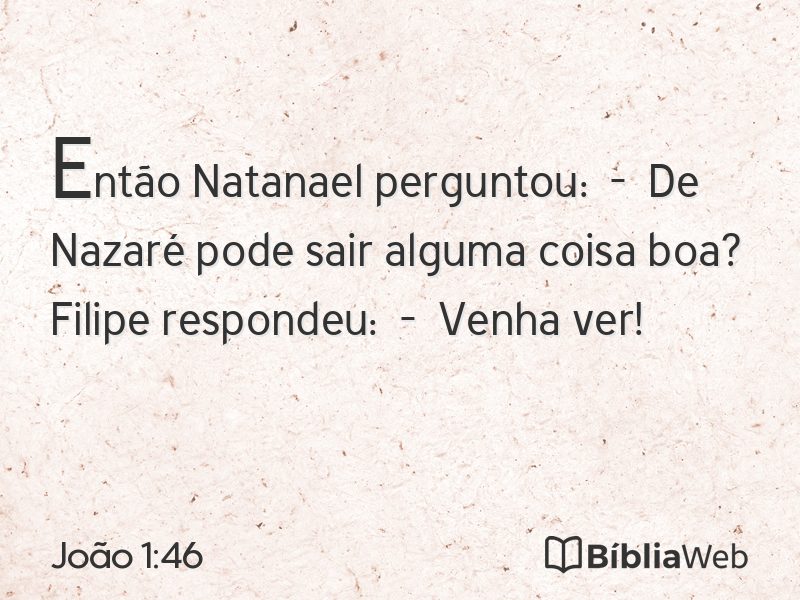 João 1:46 em imagem para compartilhar