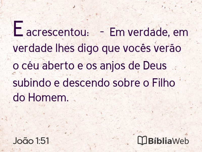 João 1:51 em imagem para compartilhar