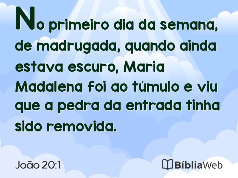 João 20:1 em imagem para compartilhar