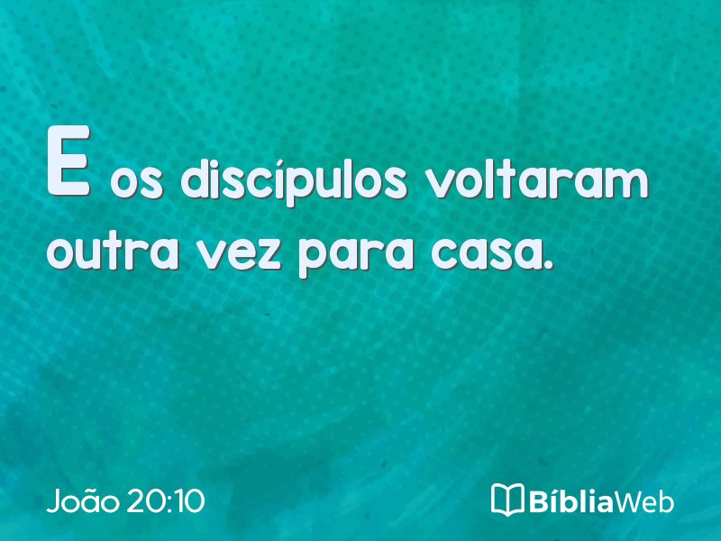João 20:10 em imagem para compartilhar