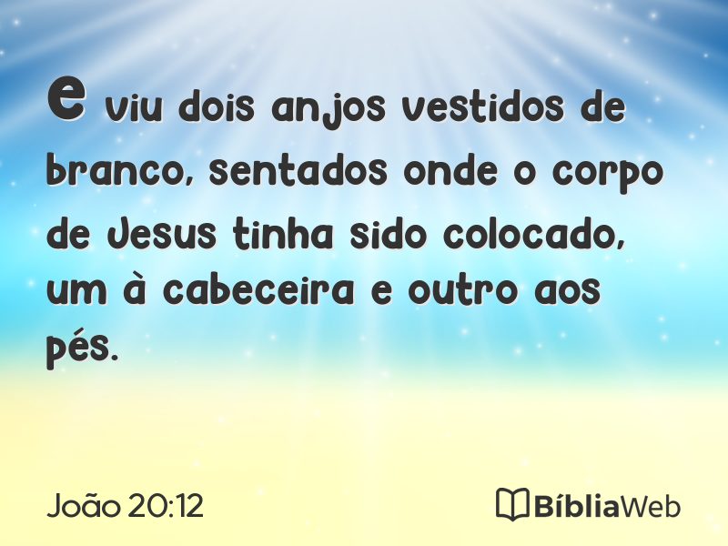 João 20:12 em imagem para compartilhar