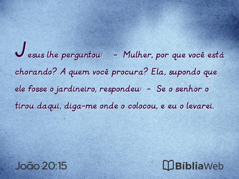 João 20:15 em imagem para compartilhar