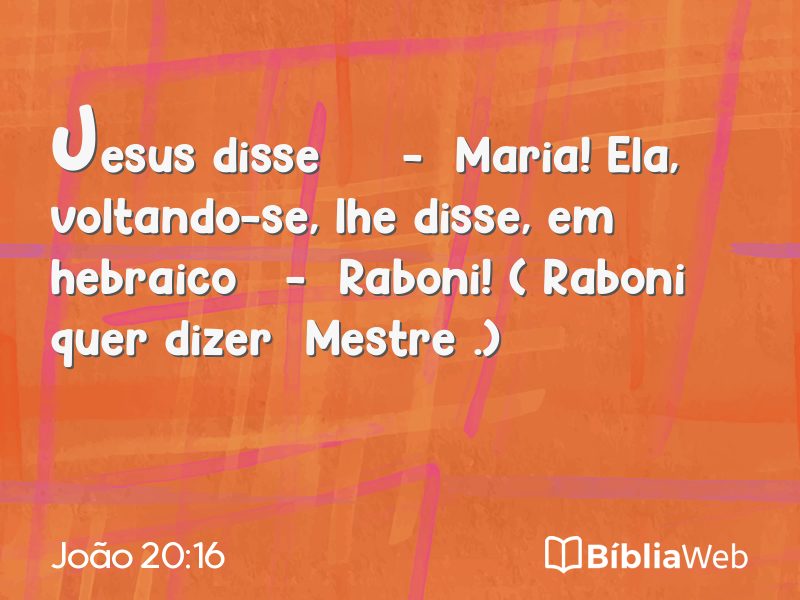 João 20:16 em imagem para compartilhar