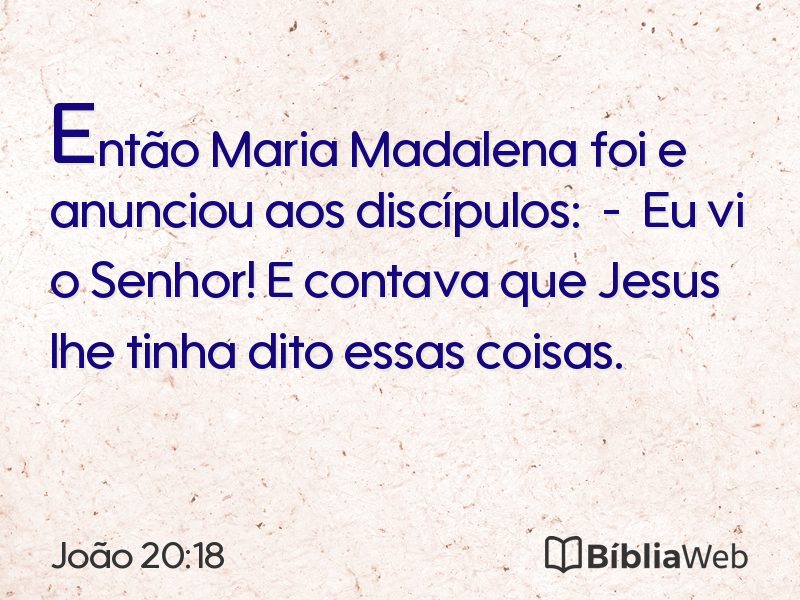João 20:18 em imagem para compartilhar