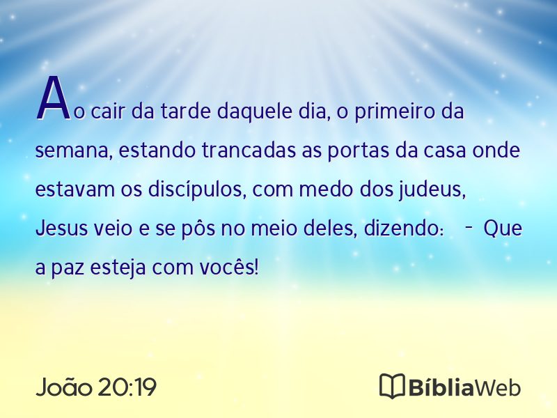 João 20:19 em imagem para compartilhar