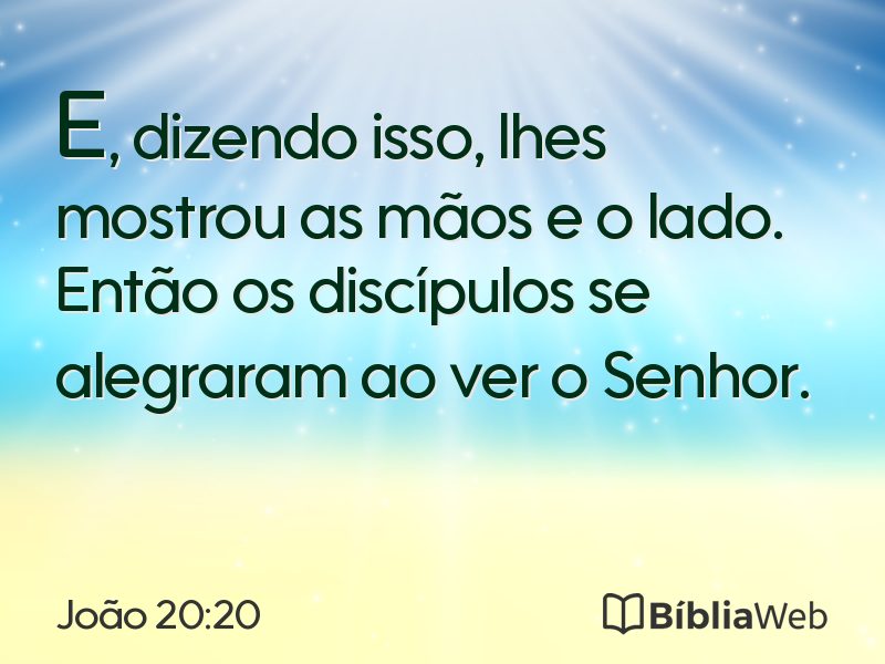 João 20:20 em imagem para compartilhar
