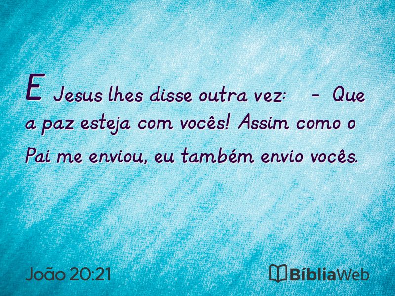 João 20:21 em imagem para compartilhar