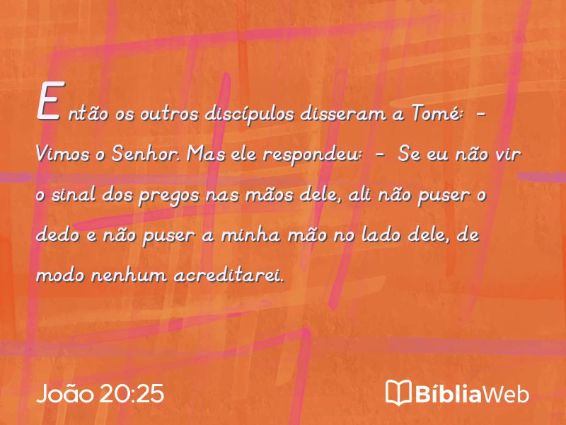 João 20:25 em imagem para compartilhar