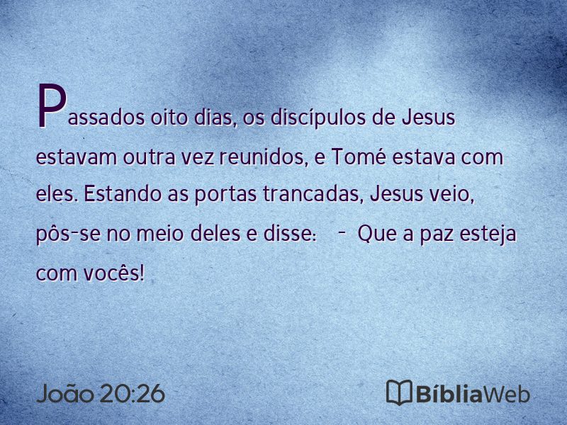 João 20:26 em imagem para compartilhar