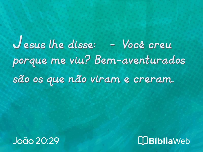 João 20:29 em imagem para compartilhar