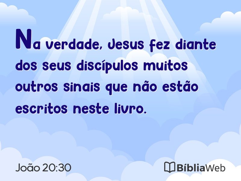 João 20:30 em imagem para compartilhar