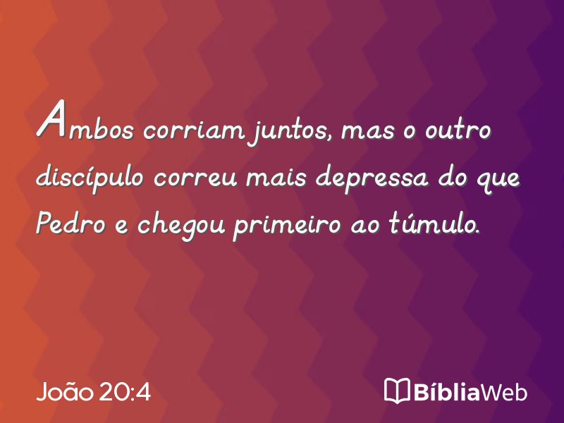 João 20:4 em imagem para compartilhar