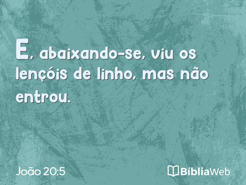 João 20:5 em imagem para compartilhar