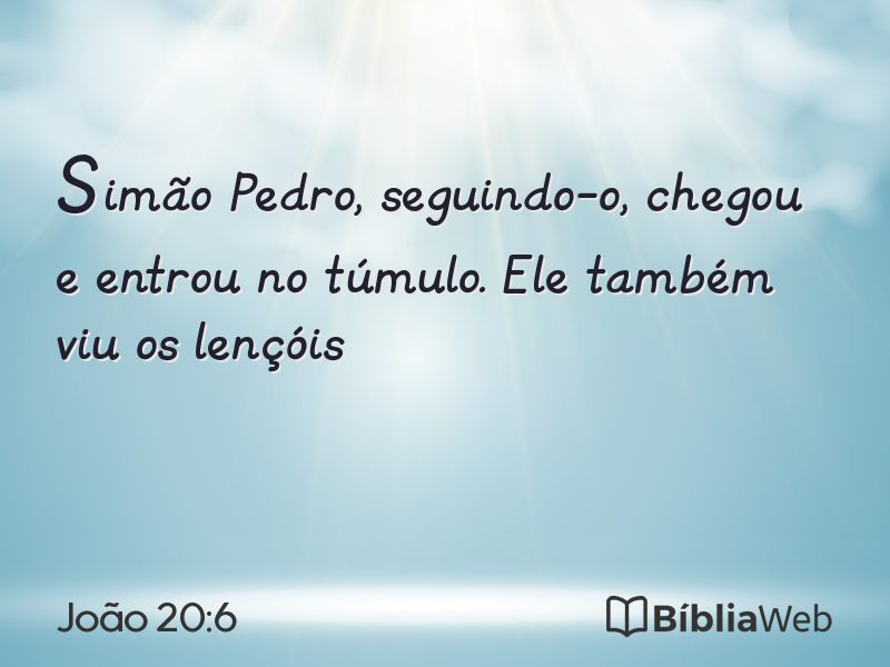 João 20:6 em imagem para compartilhar