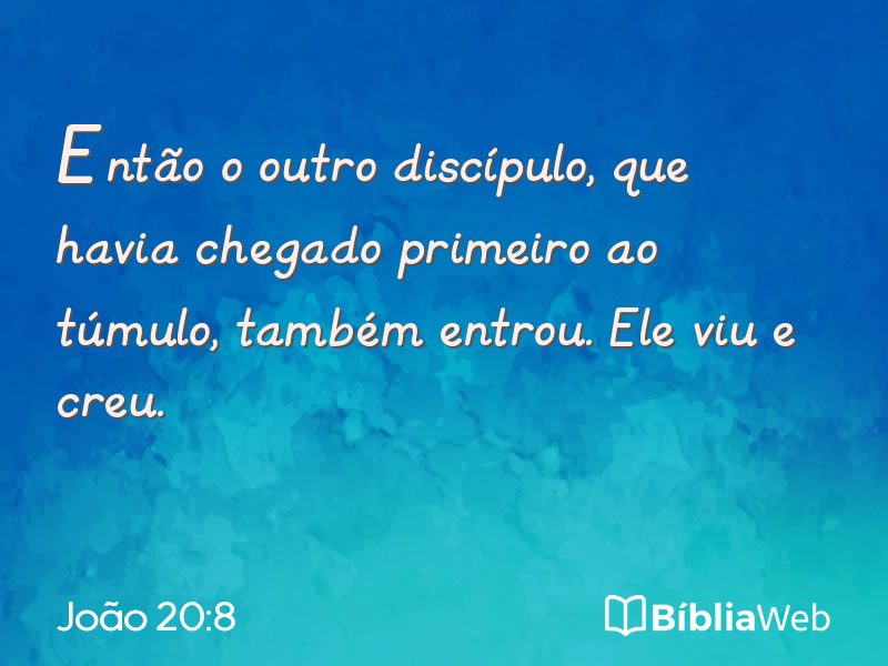 João 20:8 em imagem para compartilhar