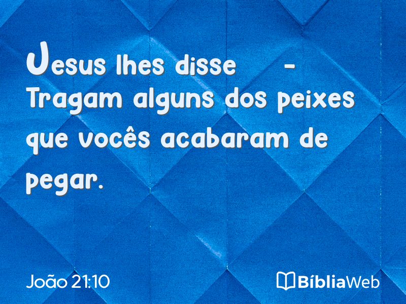 João 21:10 em imagem para compartilhar