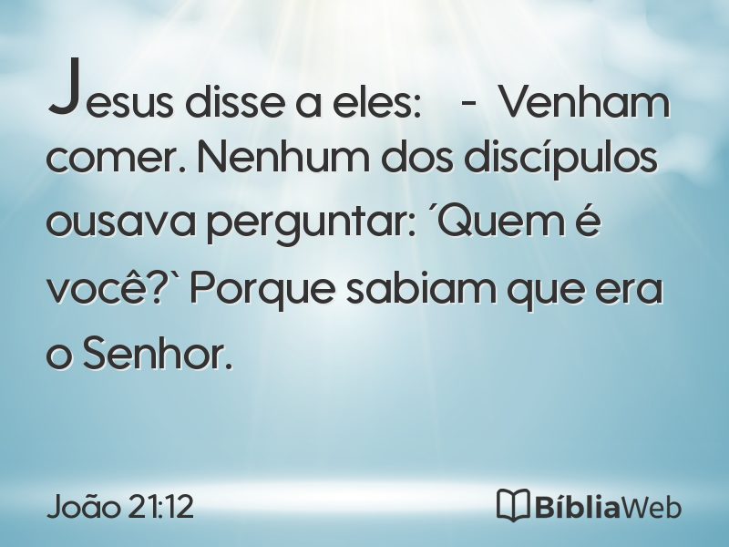 João 21:12 em imagem para compartilhar
