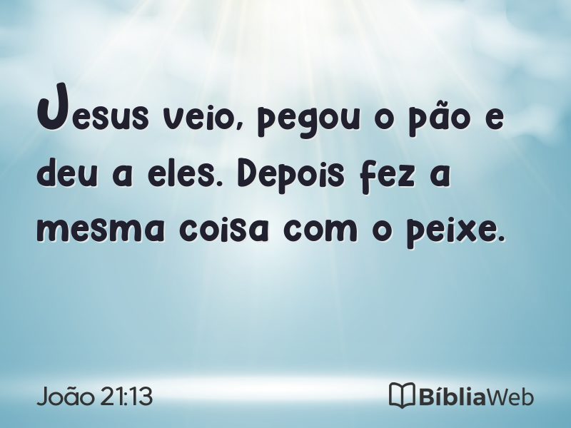 João 21:13 em imagem para compartilhar