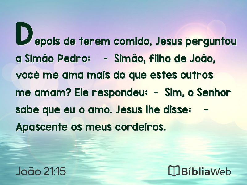 João 21:15 em imagem para compartilhar