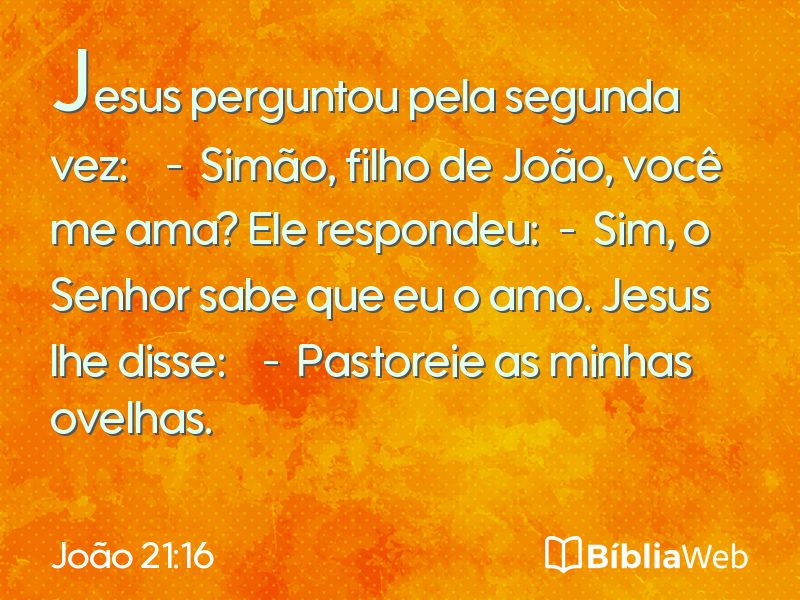 João 21:16 em imagem para compartilhar