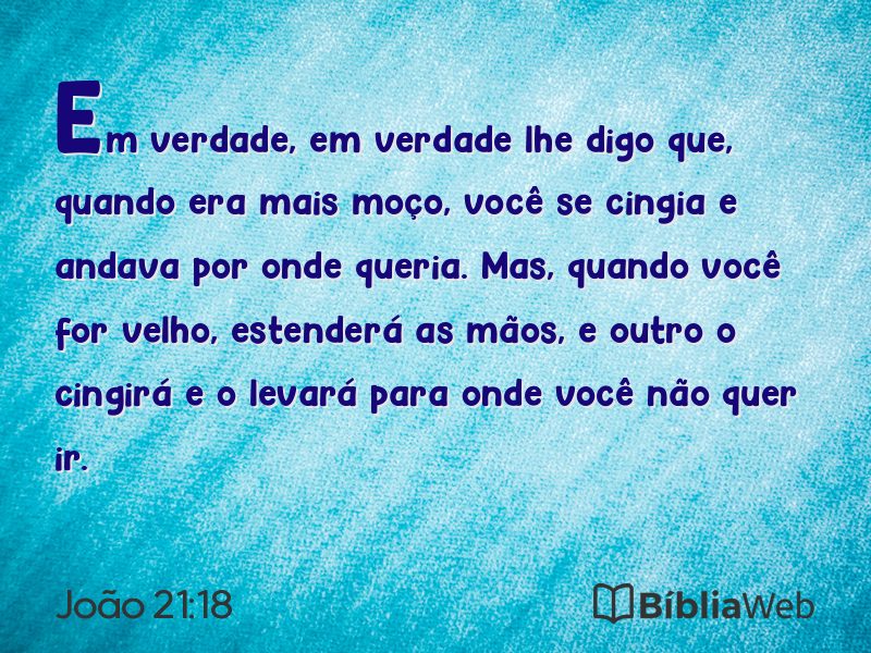 João 21:18 em imagem para compartilhar