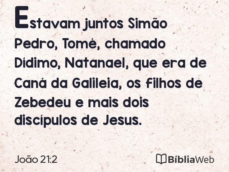 João 21:2 em imagem para compartilhar