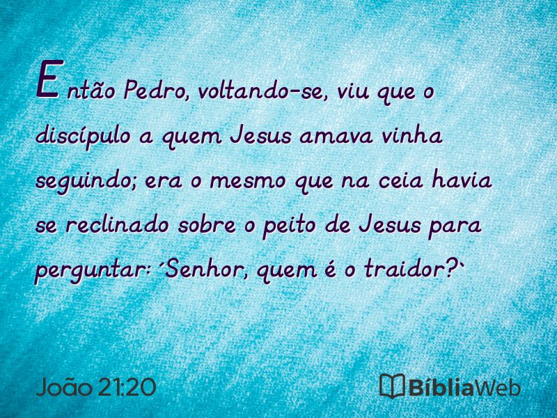 João 21:20 em imagem para compartilhar