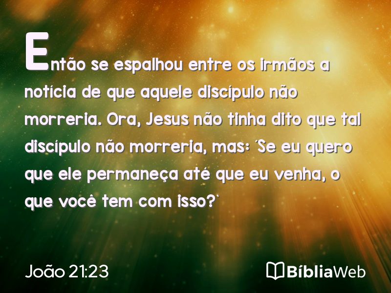 João 21:23 em imagem para compartilhar