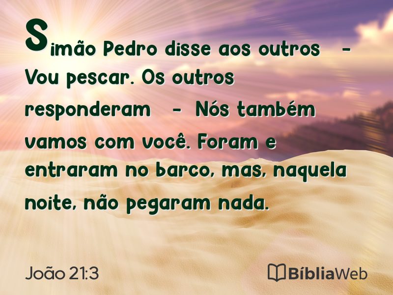 João 21:3 em imagem para compartilhar